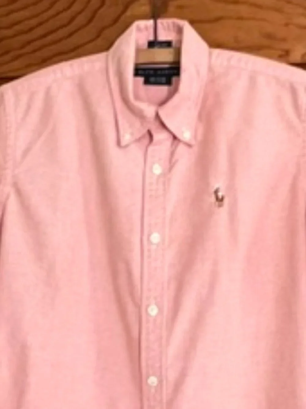 Ralph Lauren long-Sleeve Slim Fit Oxford Button-Down Pink Boys Shirt